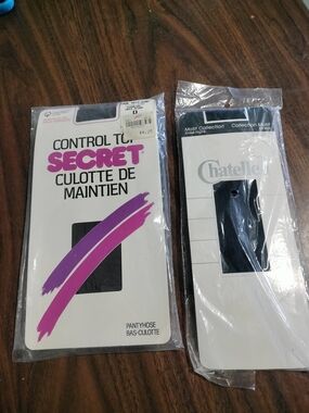 Control Top Pantyhose - Black Vintage NOS